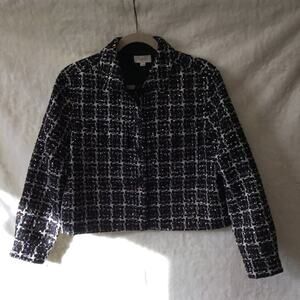 Loft Multi-Color Lurex Tweed Cropped Jacket